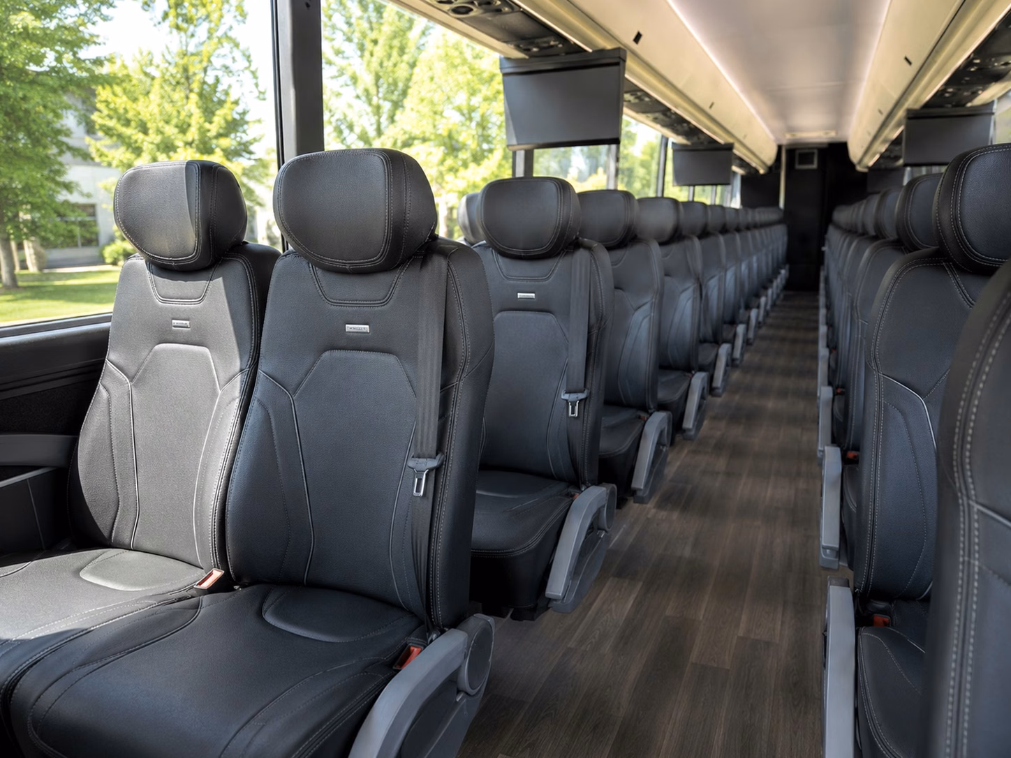 56 passenger charter bus inside